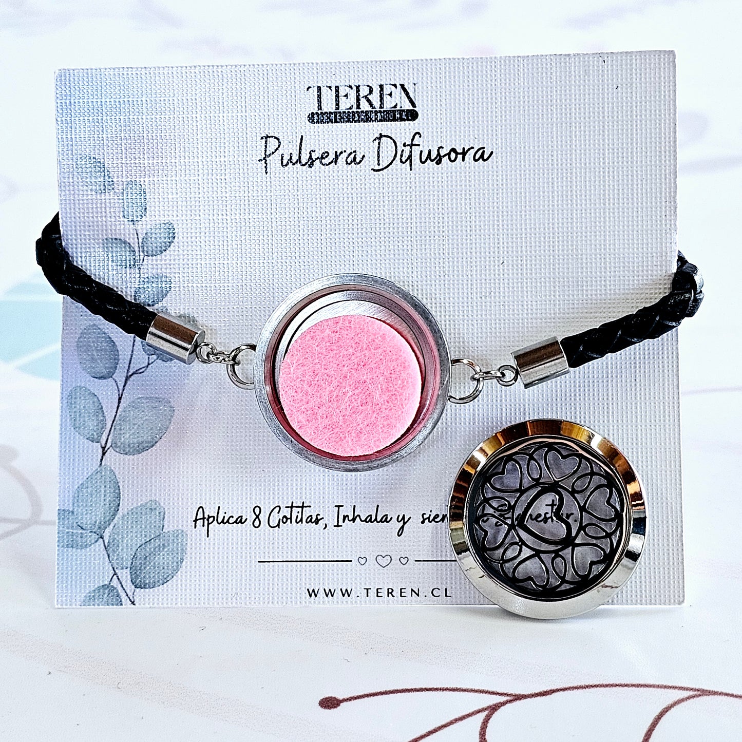Pulsera cuero Difusor de Aceites Esenciales