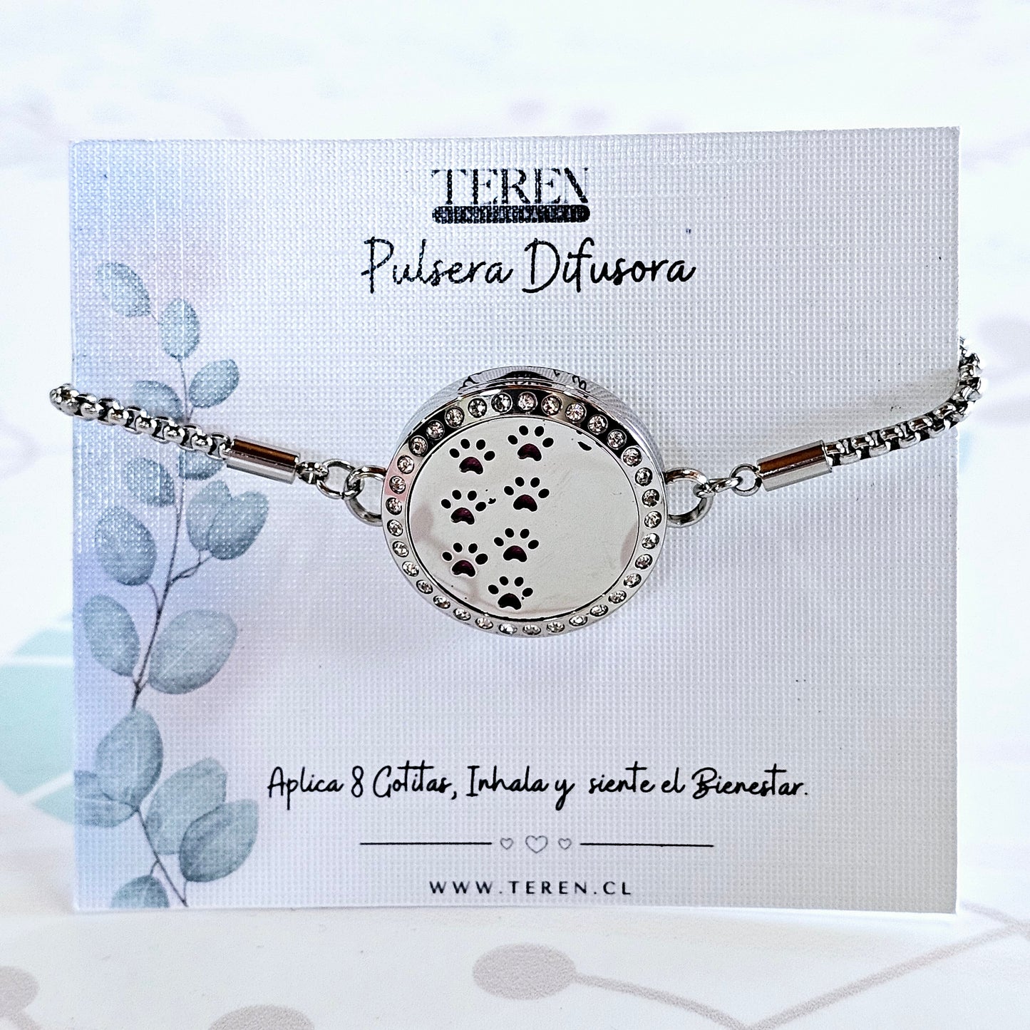 Pulsera Brazalete Acero Difusor de Aceites Esenciales