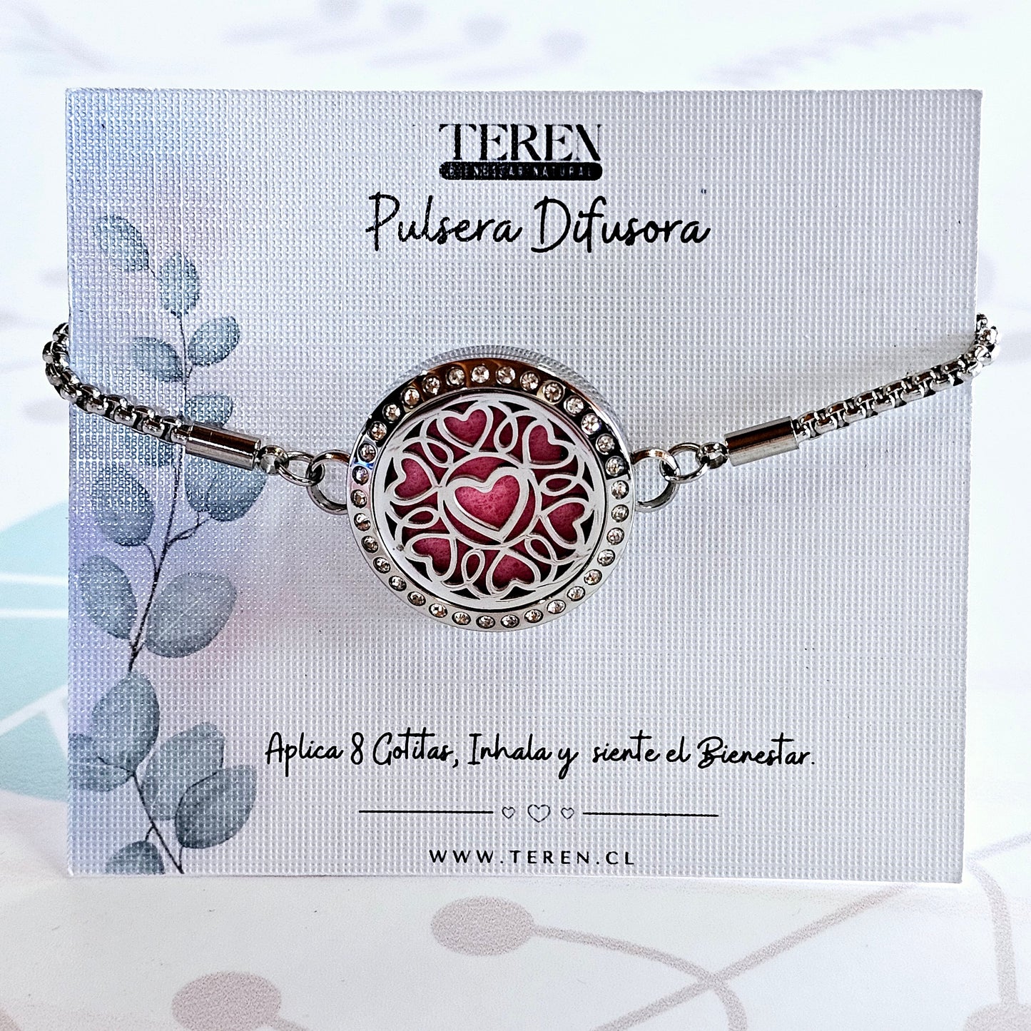Pulsera Brazalete Acero Difusor de Aceites Esenciales