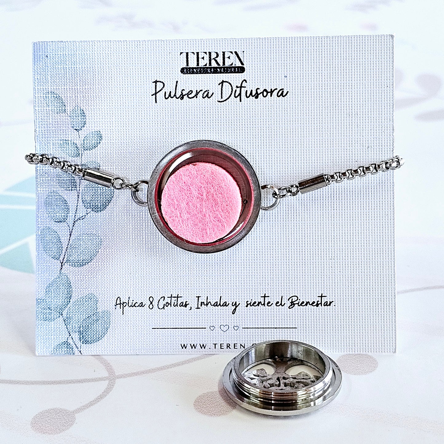 Pulsera Brazalete Acero Difusor de Aceites Esenciales