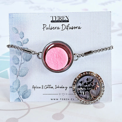 Pulsera Brazalete Acero Difusor de Aceites Esenciales