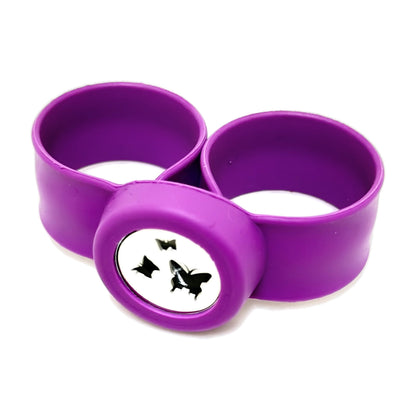 Pulsera difusora para niños Morado diseño Trio Mariposa — Teren