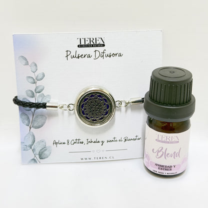Pulsera cuero difusora Mandala de energia — Teren