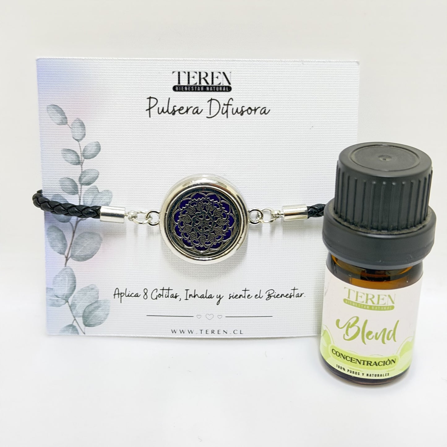 Pulsera cuero difusora Mandala de energia — Teren