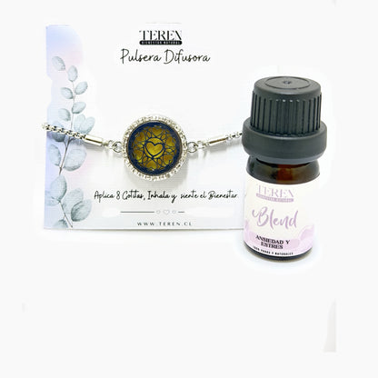 Pulsera acero difusora 6 Corazón de amor — Teren (blend Ansiedad y estrés)