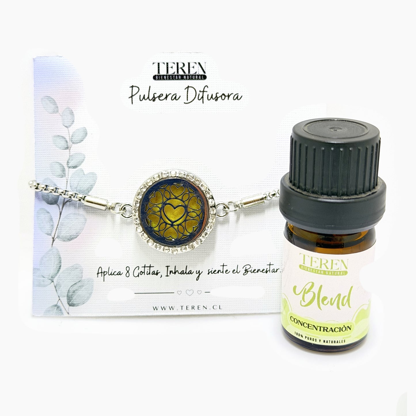 Pulsera acero difusora 6 Corazón de amor — Teren (blend Concentración)