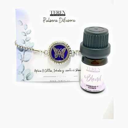 Pulsera acero difusora 7 Mariposa — Teren (blend Ansiedad y estrés)