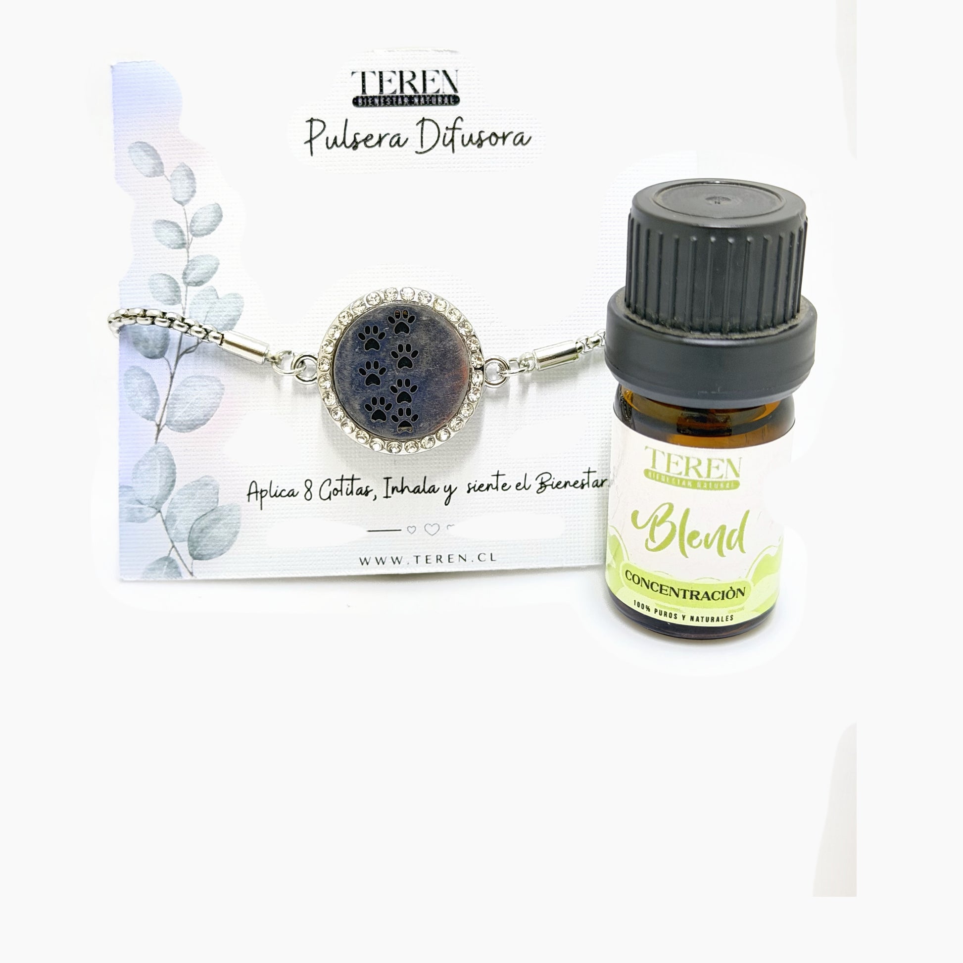 Pulsera acero difusora 14 Huellitas — Teren (blend Concentración)