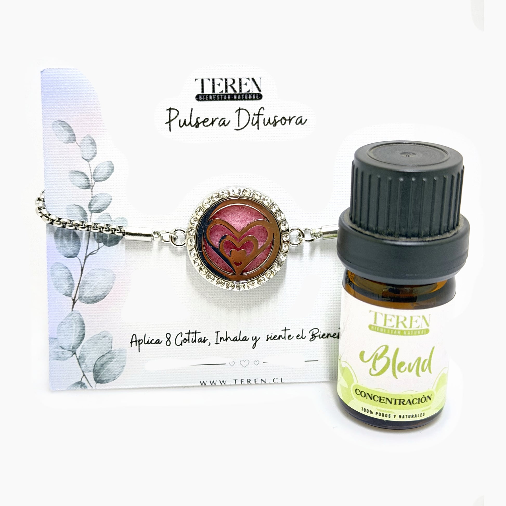 Pulsera acero difusora 26 Trío corazón — Teren (blend Concentración)