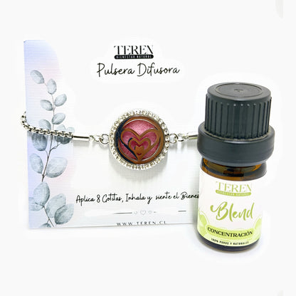 Pulsera acero difusora 26 Trío corazón — Teren (blend Concentración)
