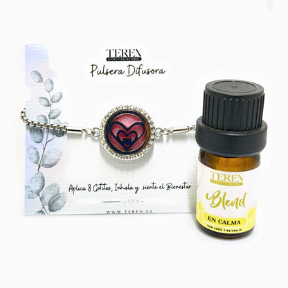 Pulsera acero difusora 26 Trío corazón — Teren (blend Calma)
