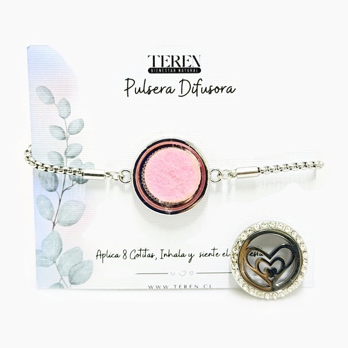 Pulsera acero difusora 26 Trio corazon — Teren