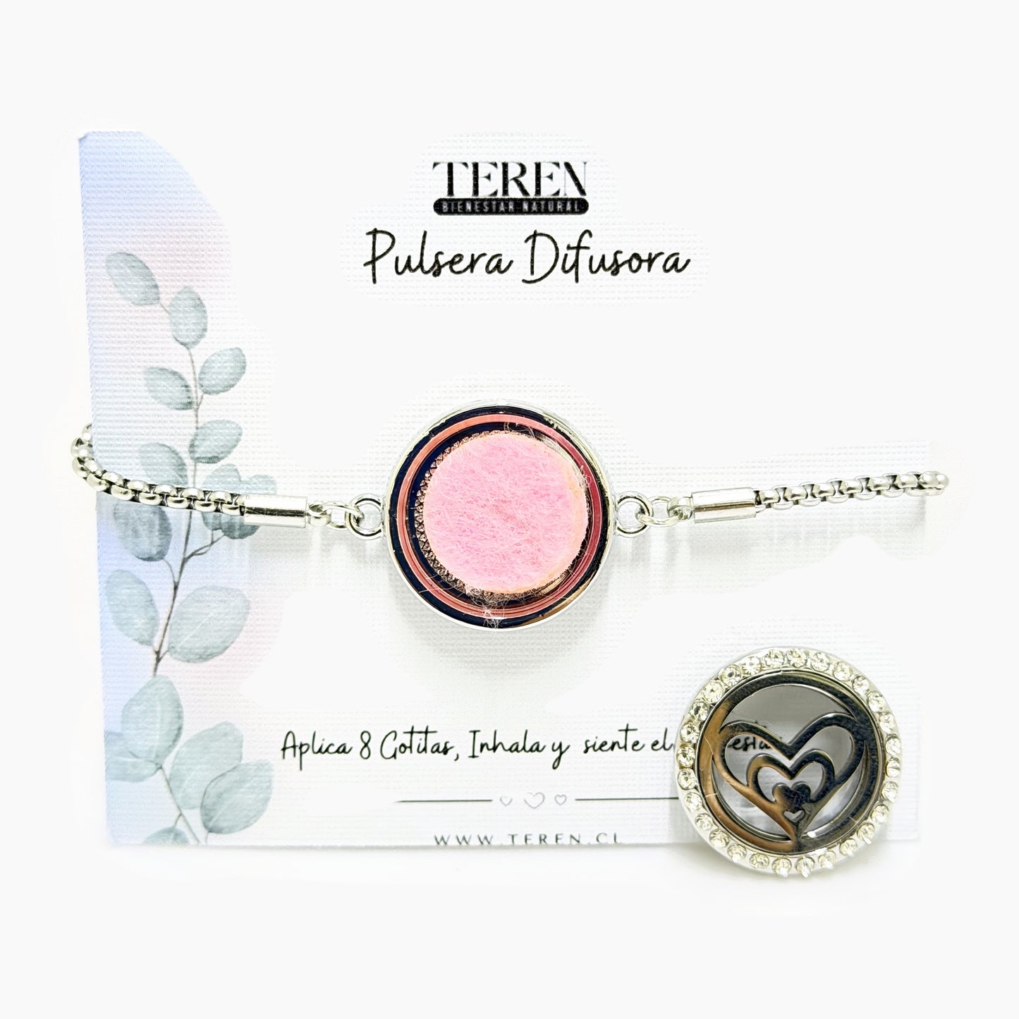 Pulsera acero difusora 26 Trío corazón — Teren