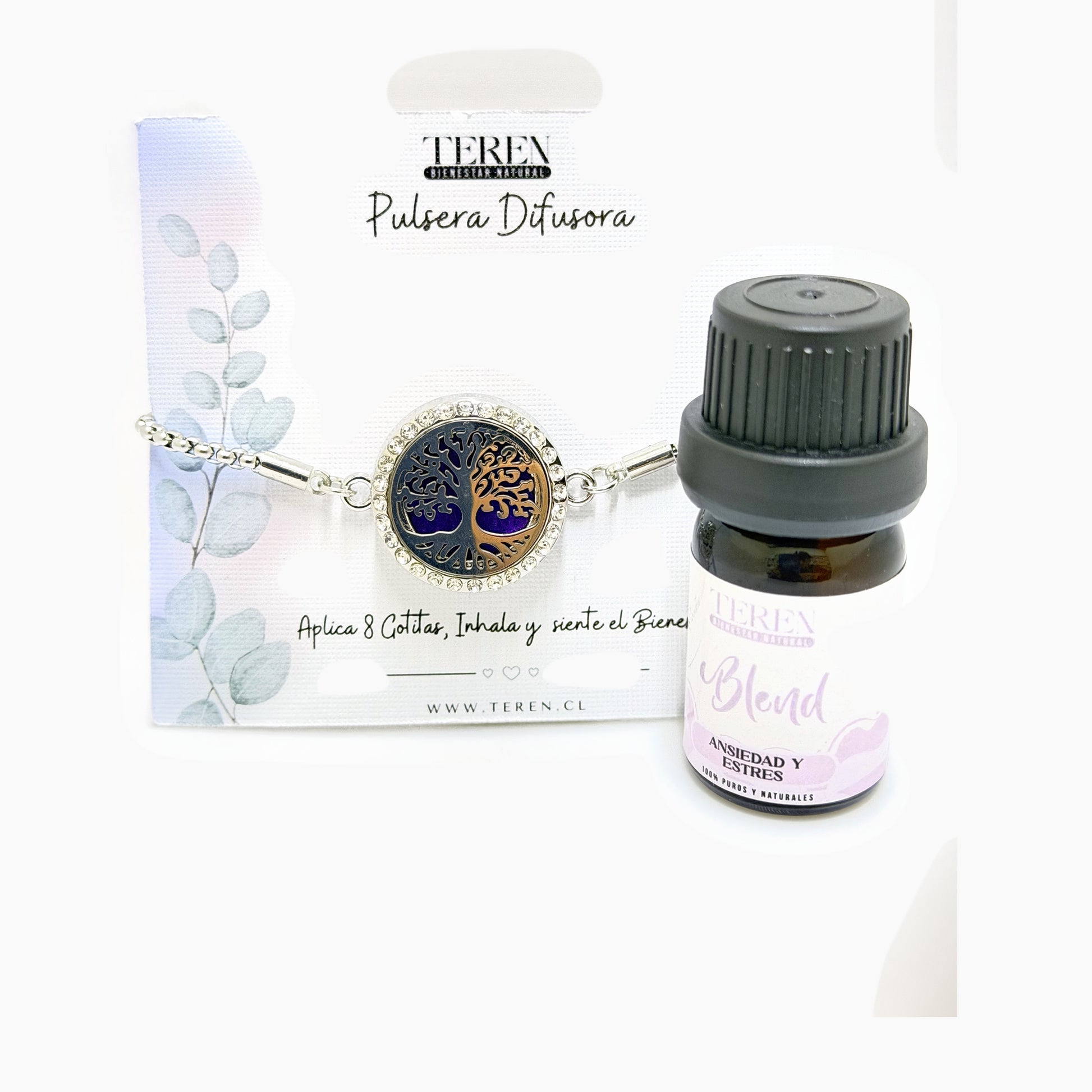 Pulsera acero difusora 28 Árbol sagrado — Teren (blend Ansiedad y estrés)
