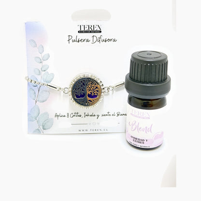 Pulsera acero difusora 28 Árbol sagrado — Teren (blend Ansiedad y estrés)
