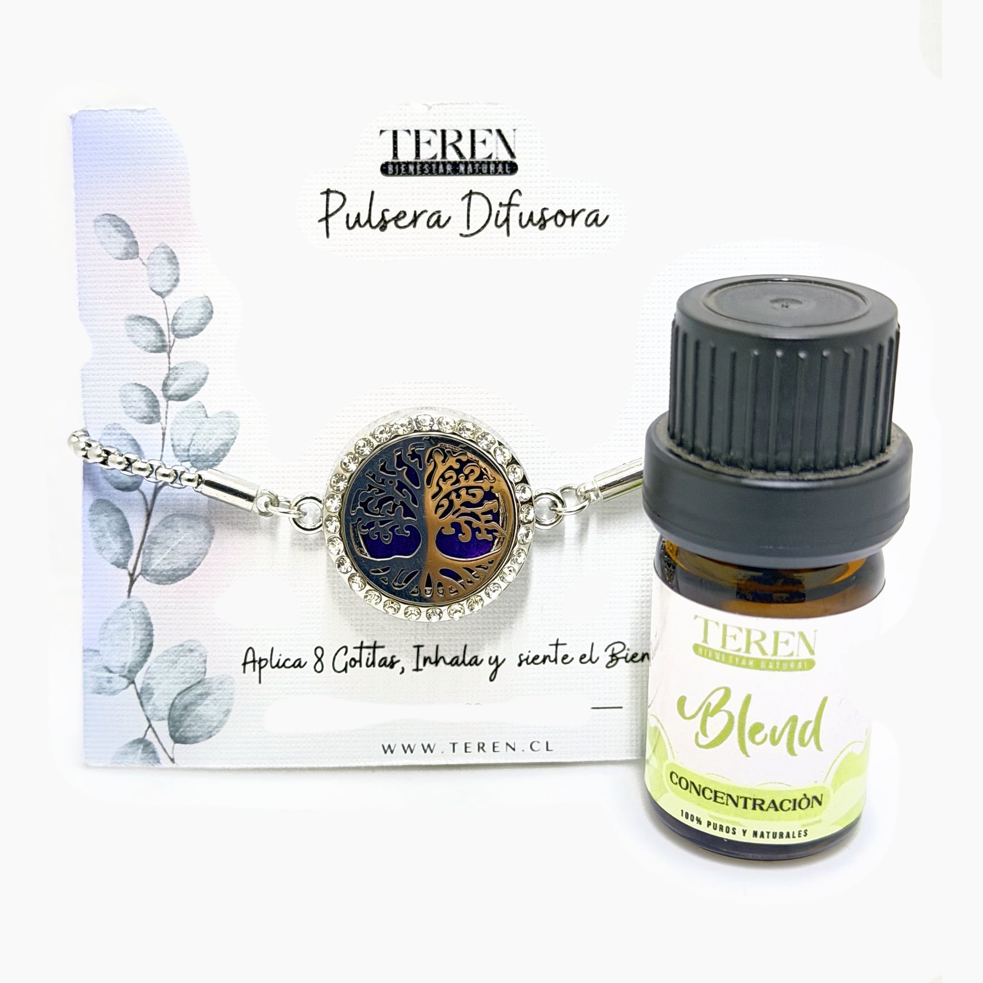 Pulsera acero difusora 28 Árbol sagrado — Teren (blend Concentración)