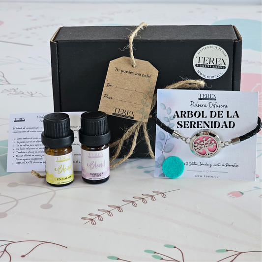 Set Bienestar Difusor - 2 Blends + Pulsera Cuero